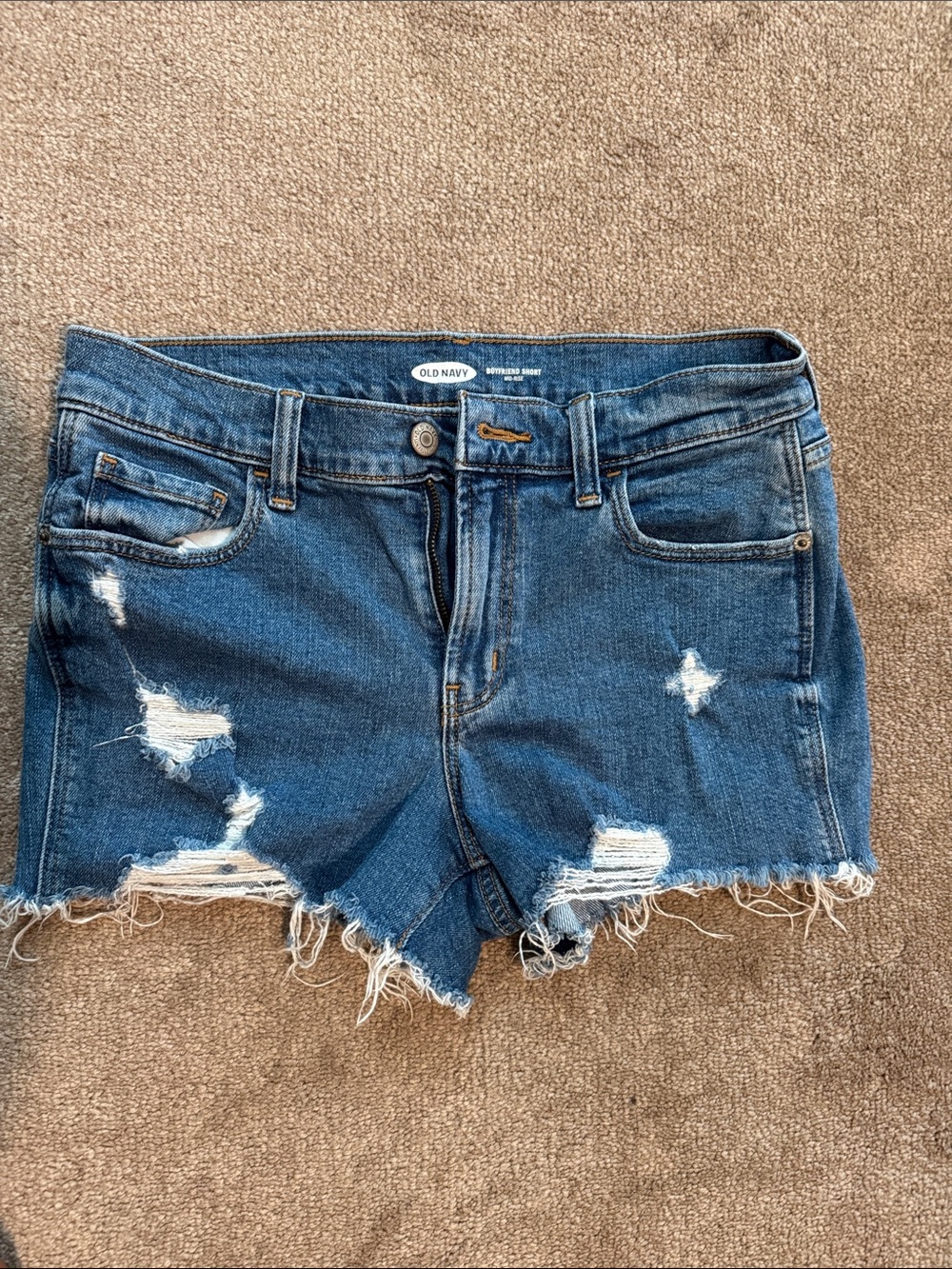 Old Navy Blue Distressed Frayed Hem Denim Shorts